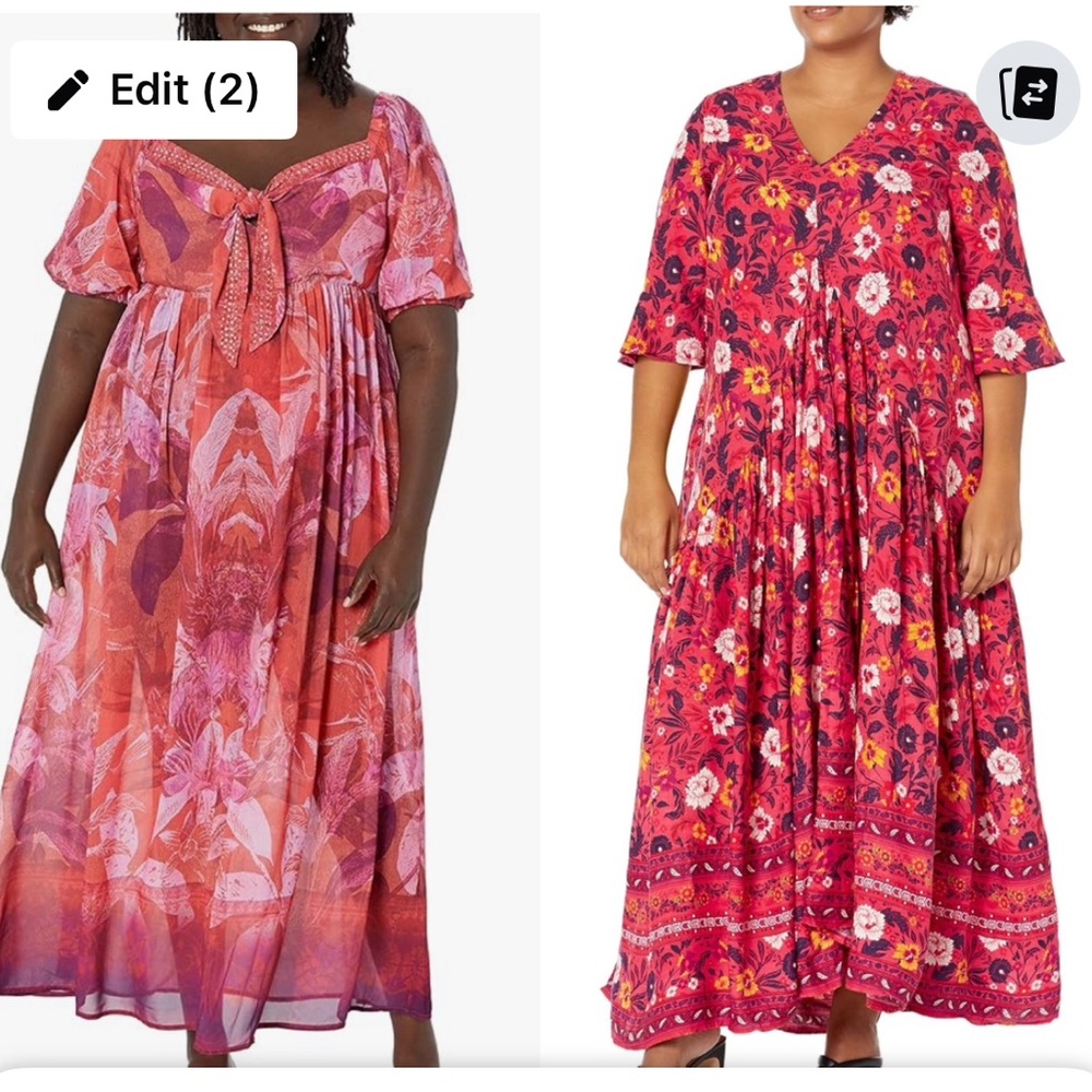 Loralette Pink and Red Flutter Sleeve Sundress